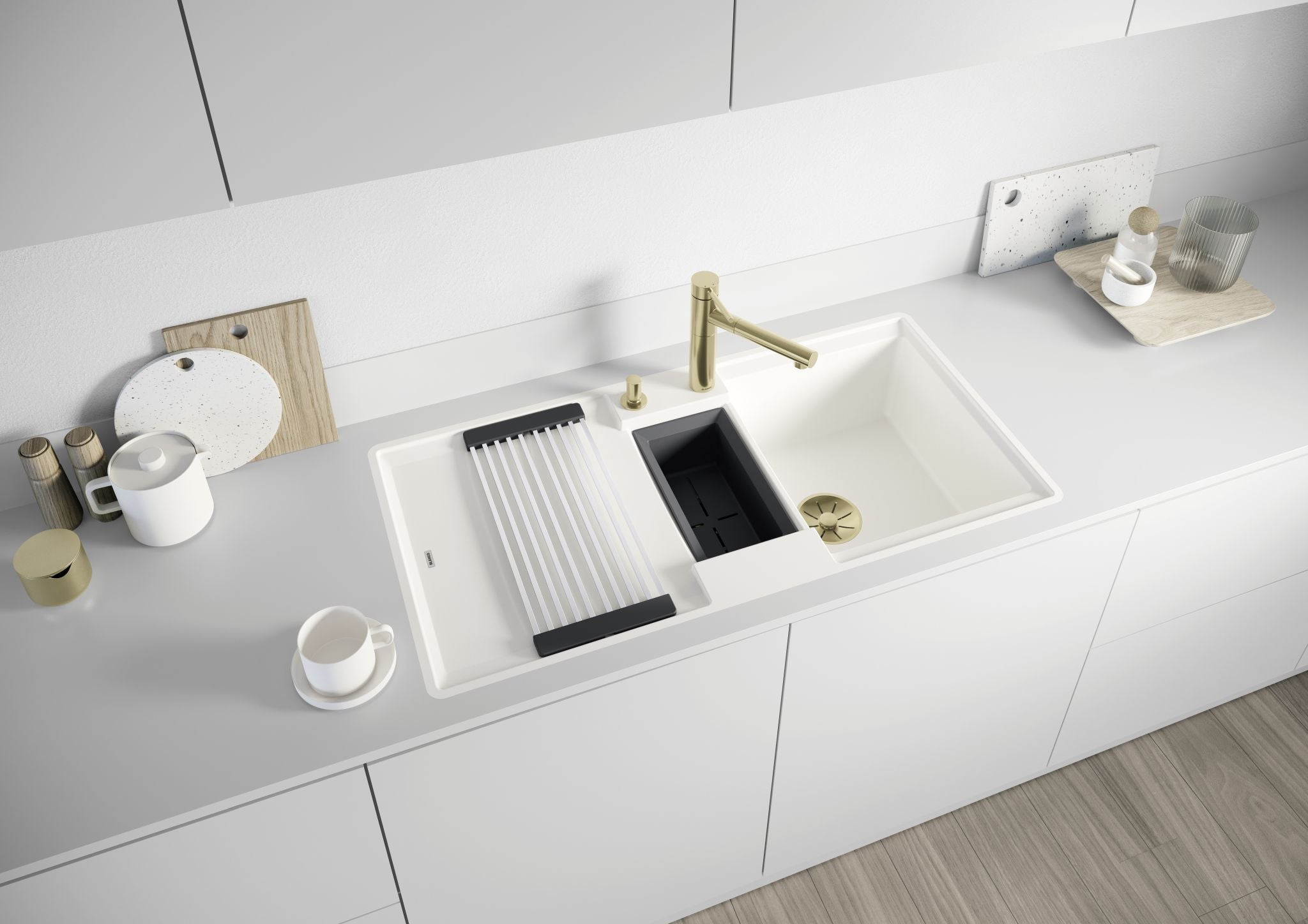 BLANCO ADIRA 6 S-F SILGRANIT mit Ablauffernbedienung mit Zubehör reversibel café 527616