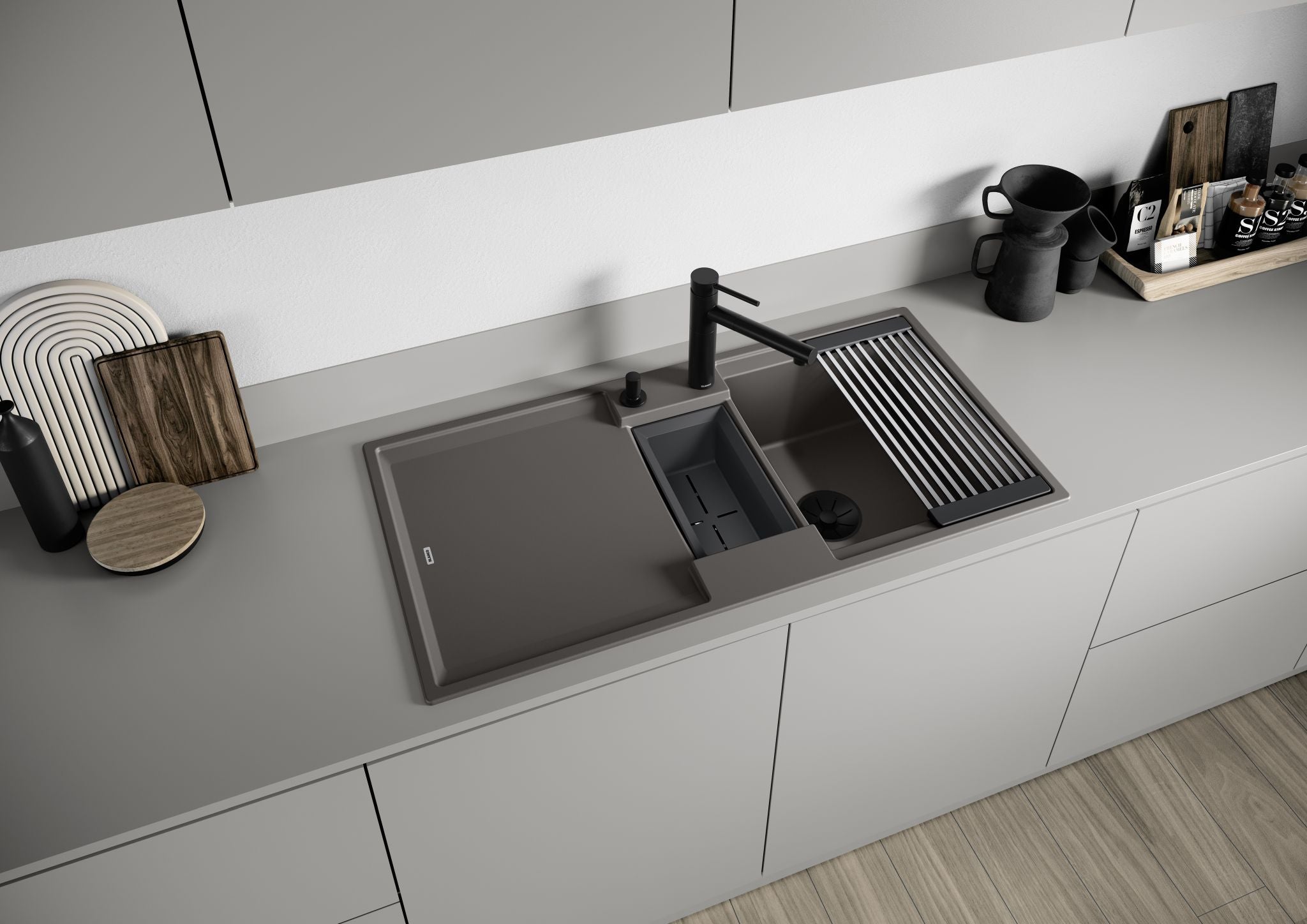 BLANCO ADIRA 6 S SILGRANIT mit Ablauffernbedienung mit Zubehör reversibel anthrazit 527602
