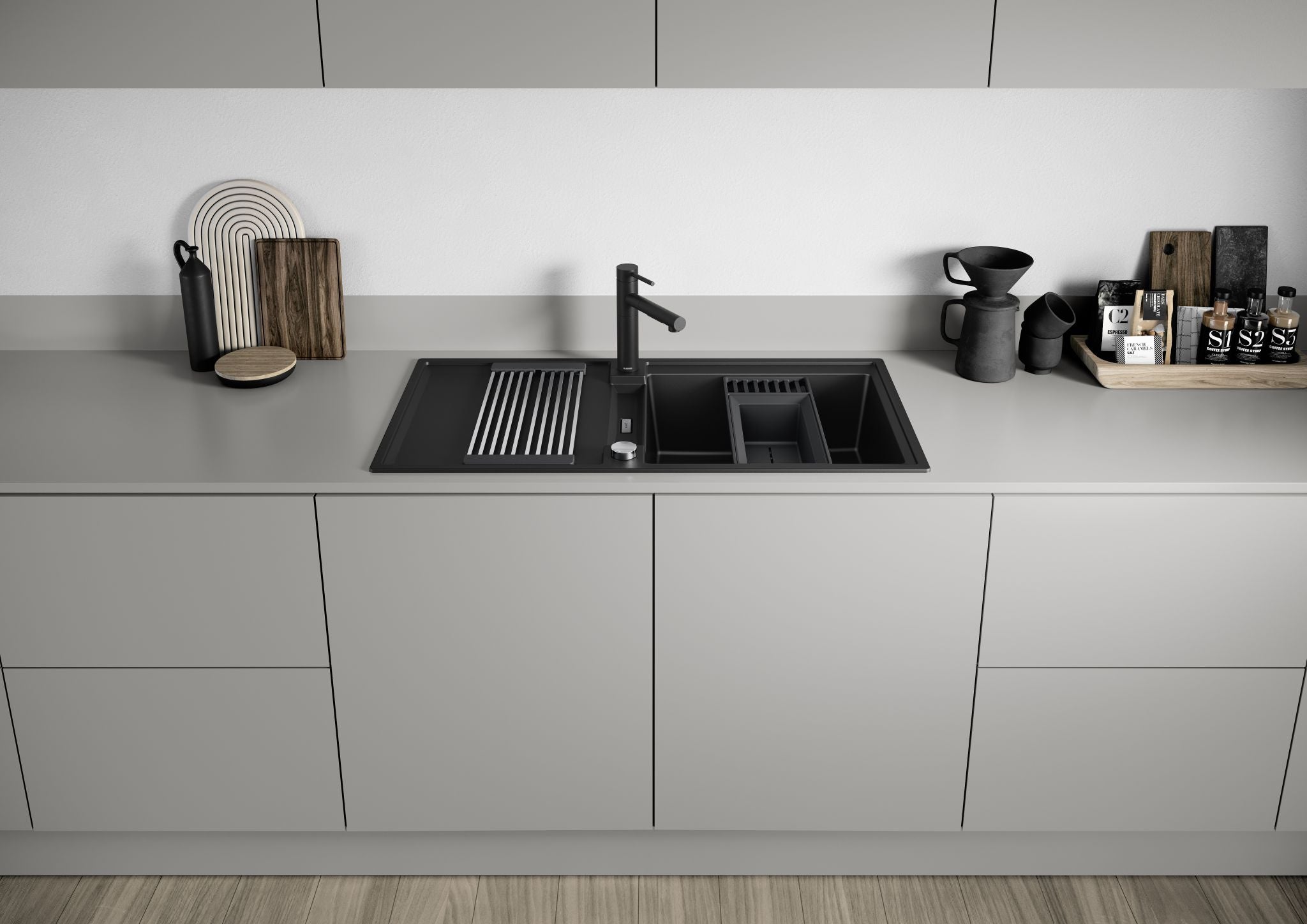 BLANCO ADIRA XL 6 S SILGRANIT mit Ablauffernbedienung mit Zubehör reversibel café 527624