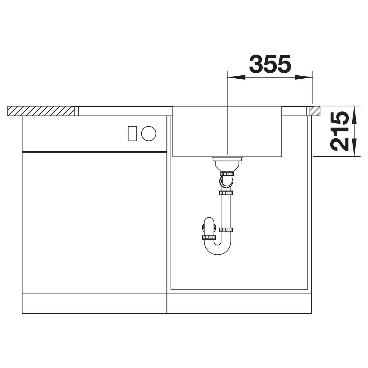 BLANCO ANDANO XL 6 S-IF Edelstahl Seidenglanz mit Ablauffernbedienung mit Zubehör Becken rechts 522999