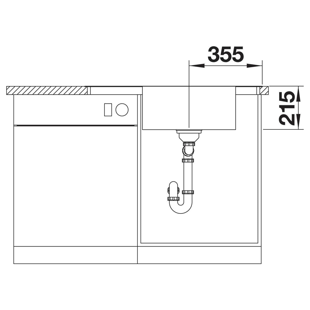 BLANCO ANDANO XL 6 S-IF Compact Edelstahl Seidenglanz mit Ablauffernbedienung mit Zubehör Becken rechts 523001