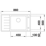 BLANCO ANDANO XL 6 S-IF Compact Edelstahl Seidenglanz mit Ablauffernbedienung mit Zubehör Becken rechts 523001