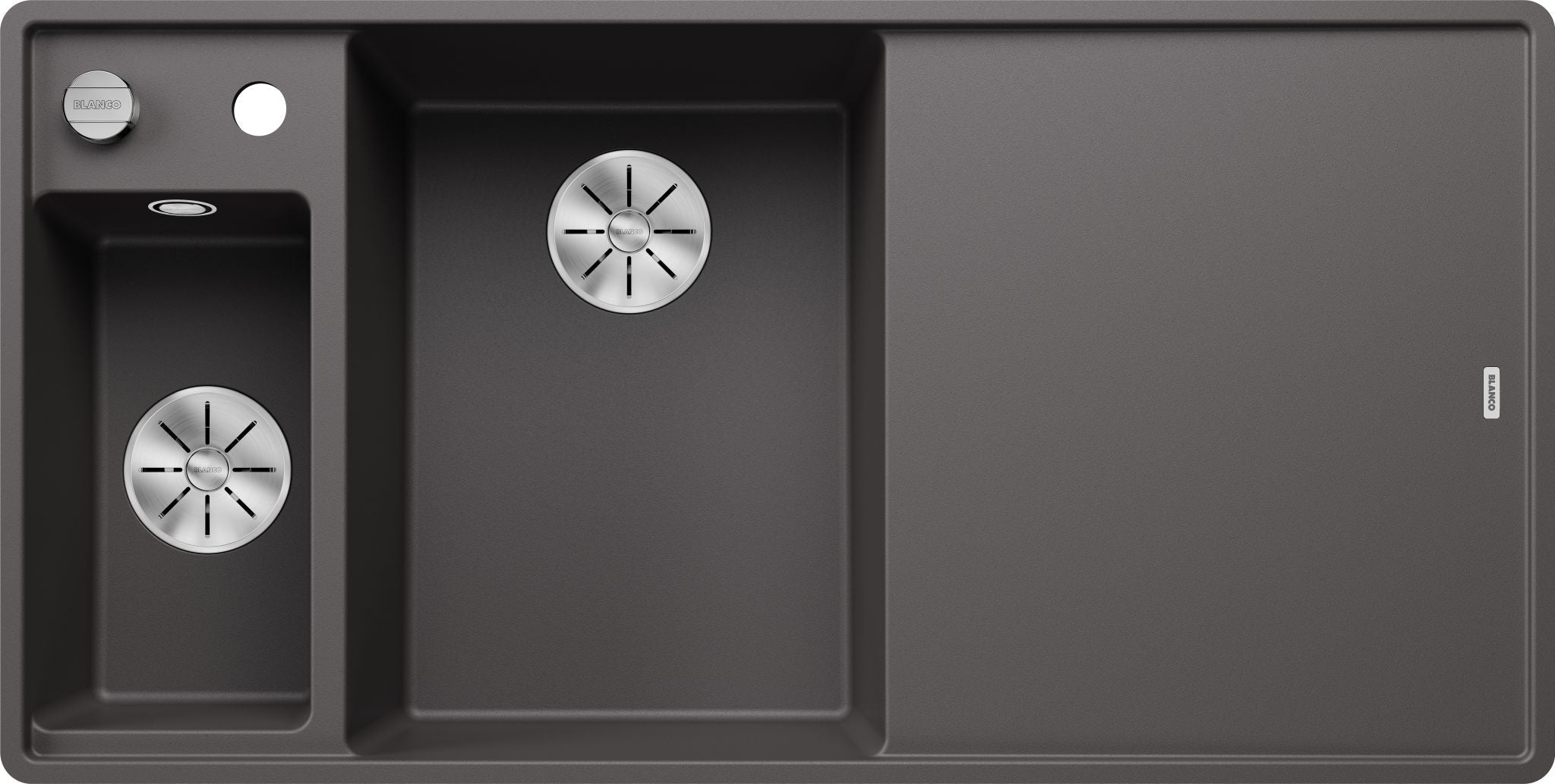 BLANCO AXIA III 6 S-F SILGRANIT mit Holzschneidbrett Becken links felsgrau 524664