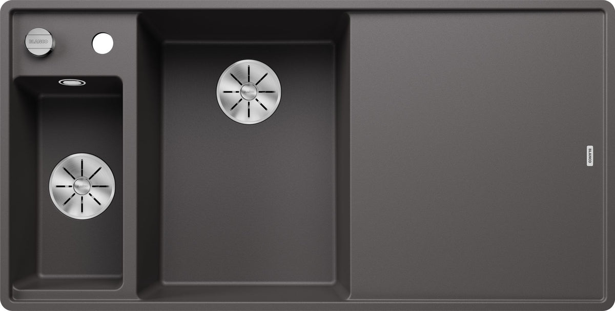 BLANCO AXIA III 6 S-F SILGRANIT mit Glasschneidbrett Becken links felsgrau 524670