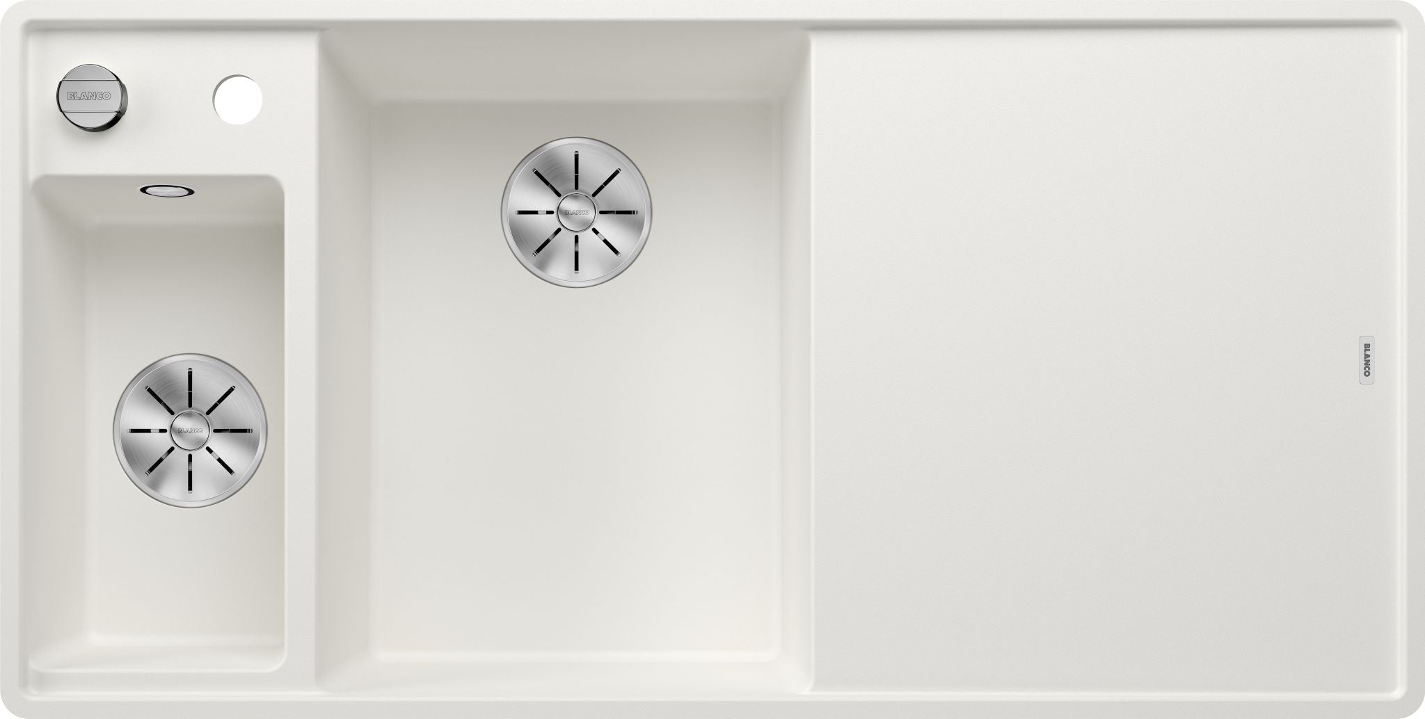 BLANCO AXIA III 6 S-F SILGRANIT mit Glasschneidbrett Becken links weiß 524672