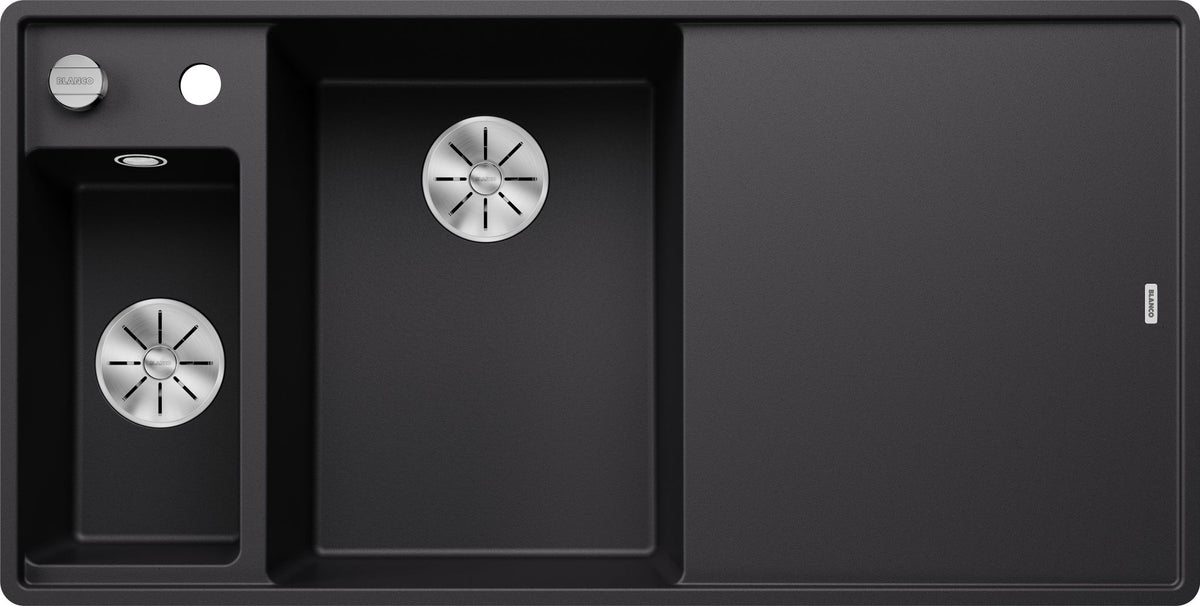 BLANCO AXIA III 6 S-F SILGRANIT mit Glasschneidbrett Becken links schwarz 525852
