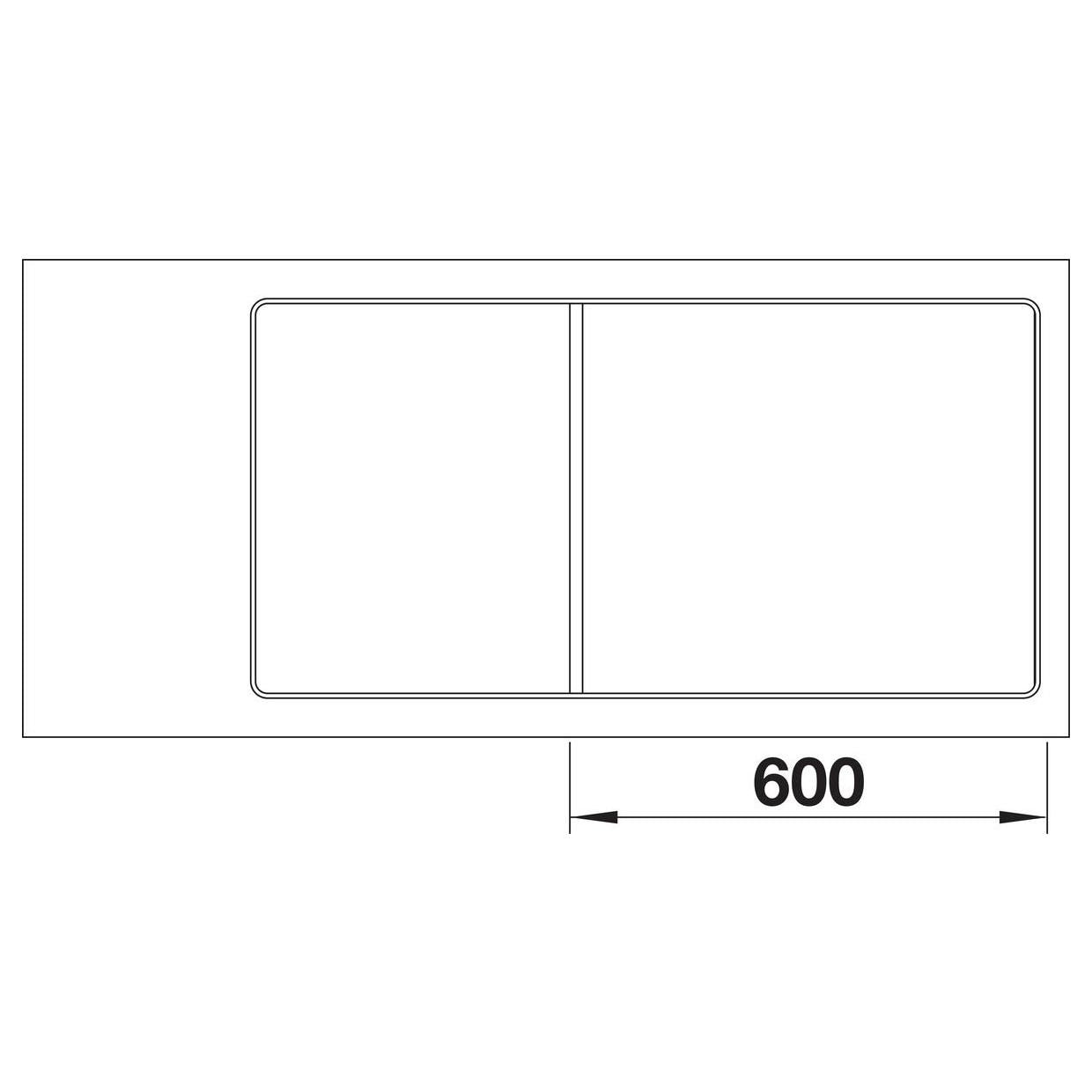 BLANCO AXIA III 6 S-F SILGRANIT mit Holzschneidbrett Becken links softweiß 527047
