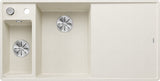 BLANCO AXIA III 6 S-F SILGRANIT mit Glasschneidbrett Becken links softweiß 527048