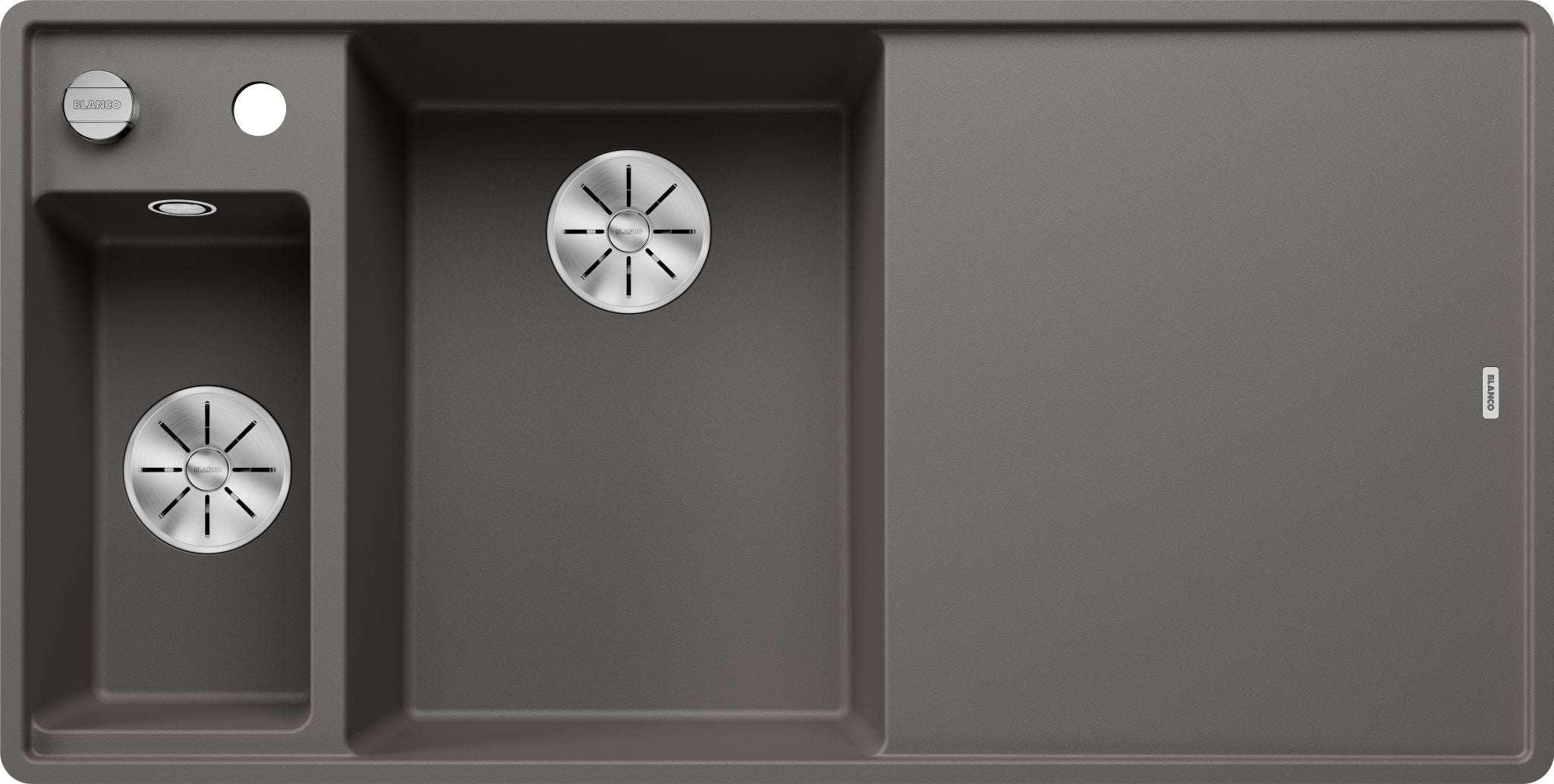 BLANCO AXIA III 6 S-F SILGRANIT mit Holzschneidbrett Becken links vulkangrau 527231
