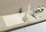 BLANCO AXIA III 6 S-F SILGRANIT mit Ablauffernbedienung inkl. Glasschneidbrett Becken rechts vulkangrau 527232