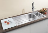 BLANCO AXIS III 6 S-IF Edelstahl Seidenglanz mit Ablauffernbedienung mit Zubehör Becken links   522105