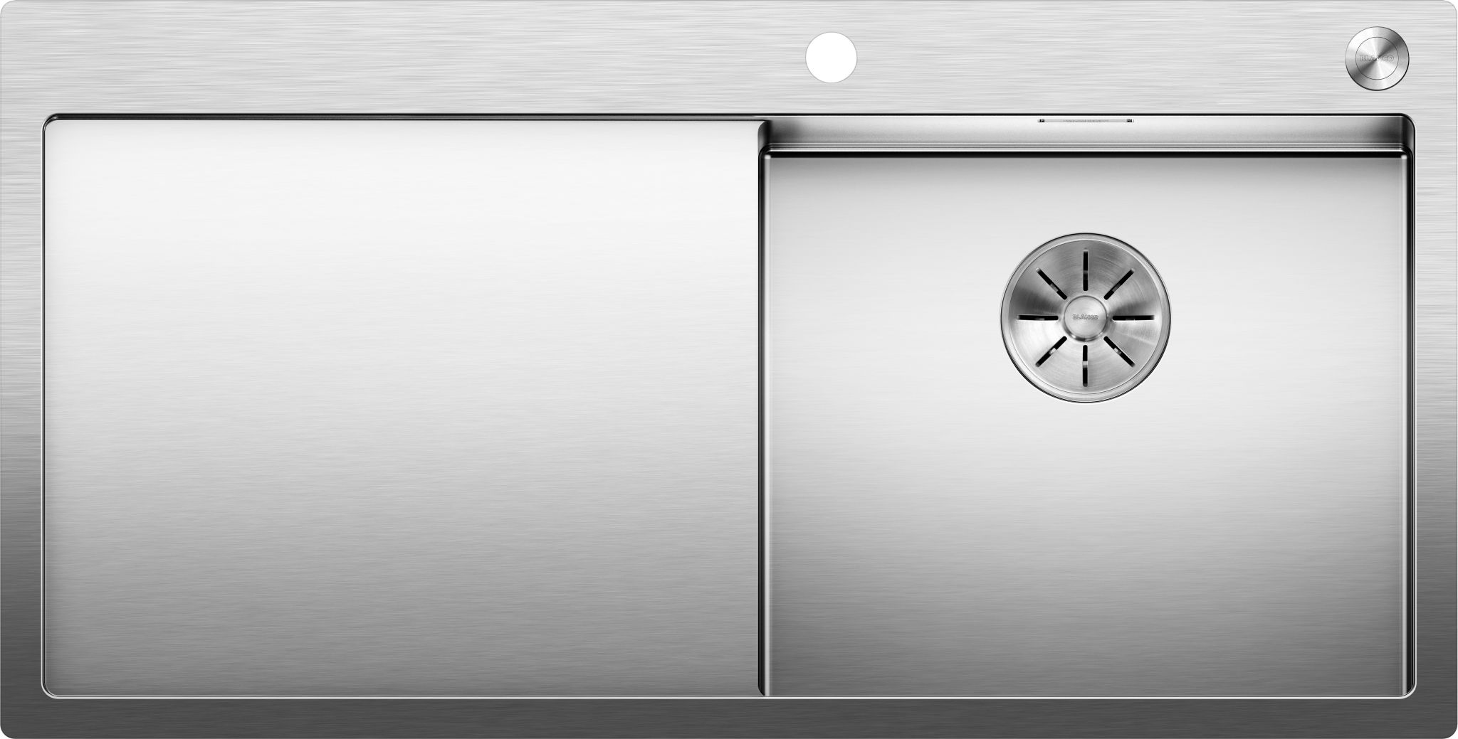 BLANCO CLARON 5 S-IF Edelstahl Seidenglanz mit Ablauffernbedienung Becken rechts 521625