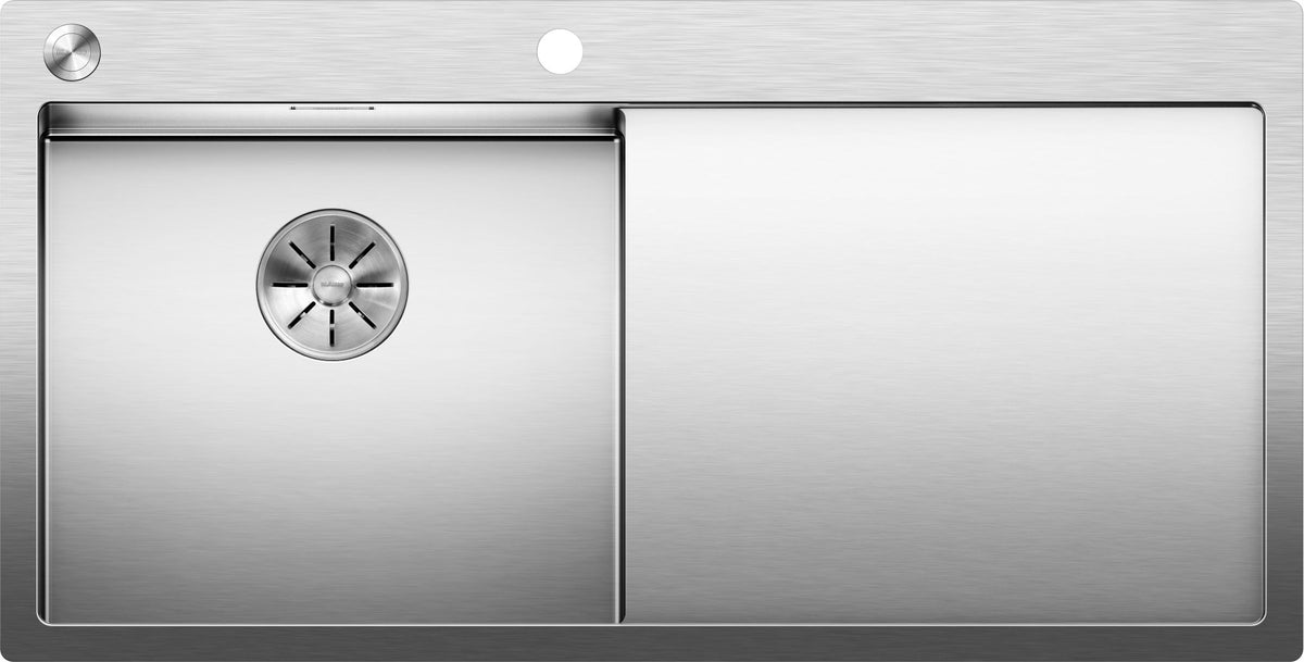 BLANCO CLARON 5 S-IF Edelstahl Seidenglanz mit Ablauffernbedienung Becken links 521626