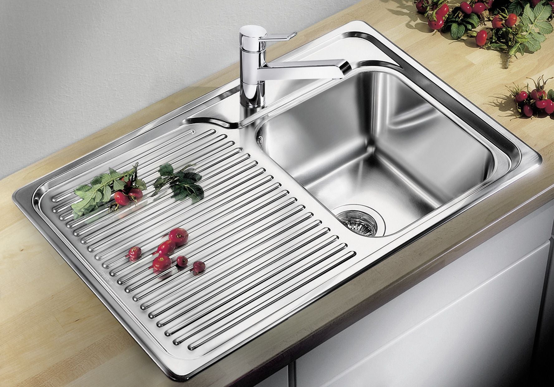 BLANCO CLASSIC 40 S Edelstahl Seidenglanz ohne Ablauffernbedienung Becken rechts 511124