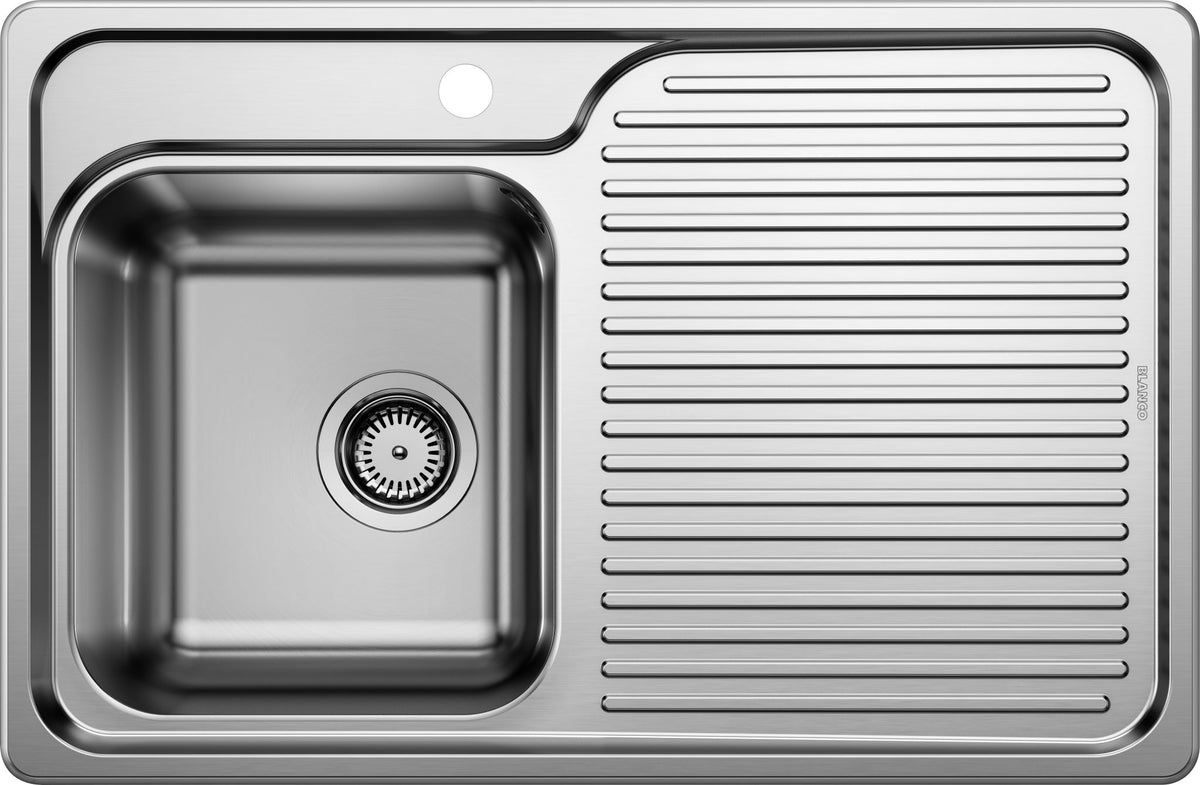 BLANCO CLASSIC 40 S Edelstahl Seidenglanz ohne Ablauffernbedienung Becken links 511125