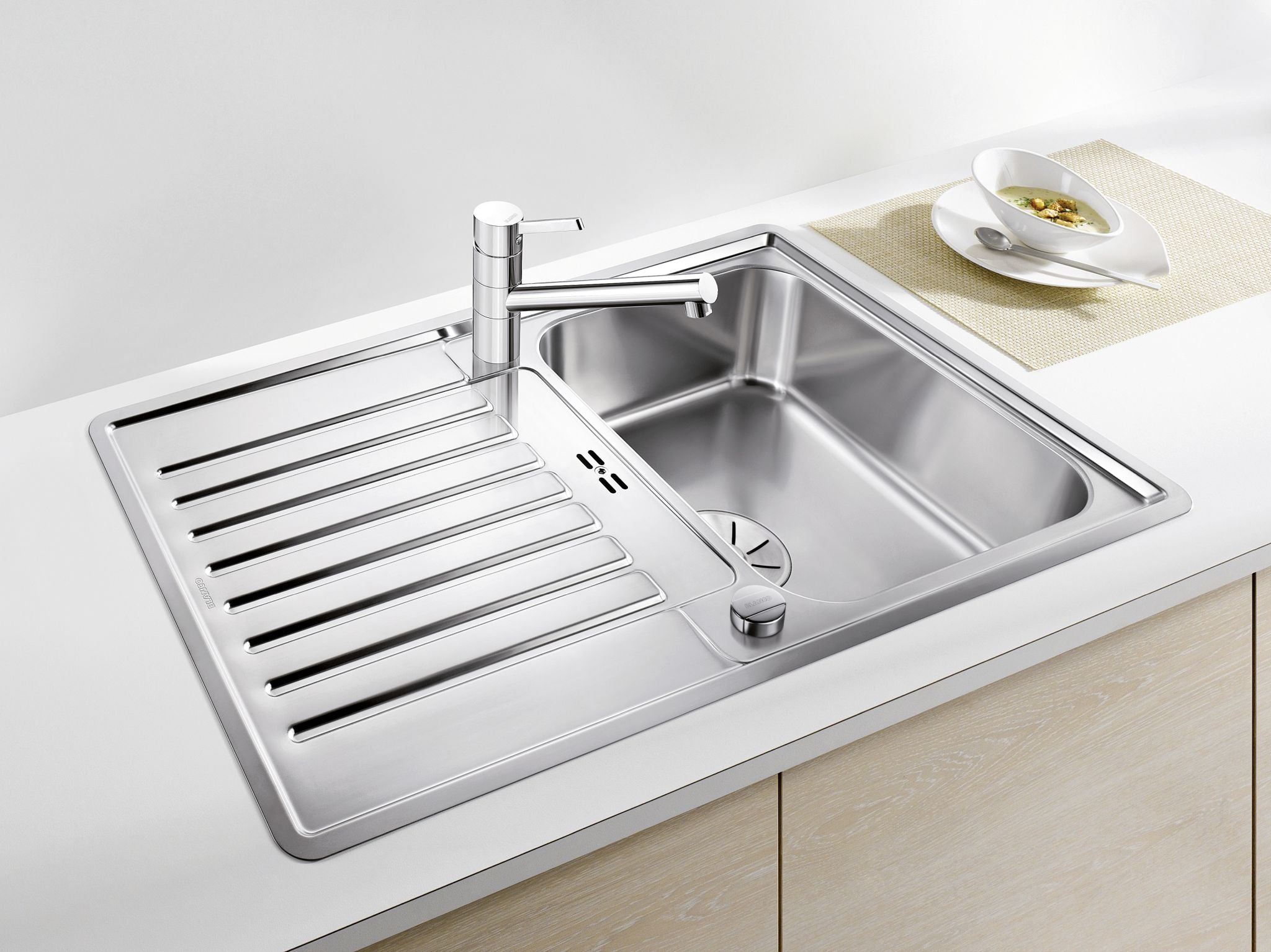 BLANCO CLASSIC Pro 45 S-IF Edelstahl Seidenglanz mit Ablauffernbedienung 523661
