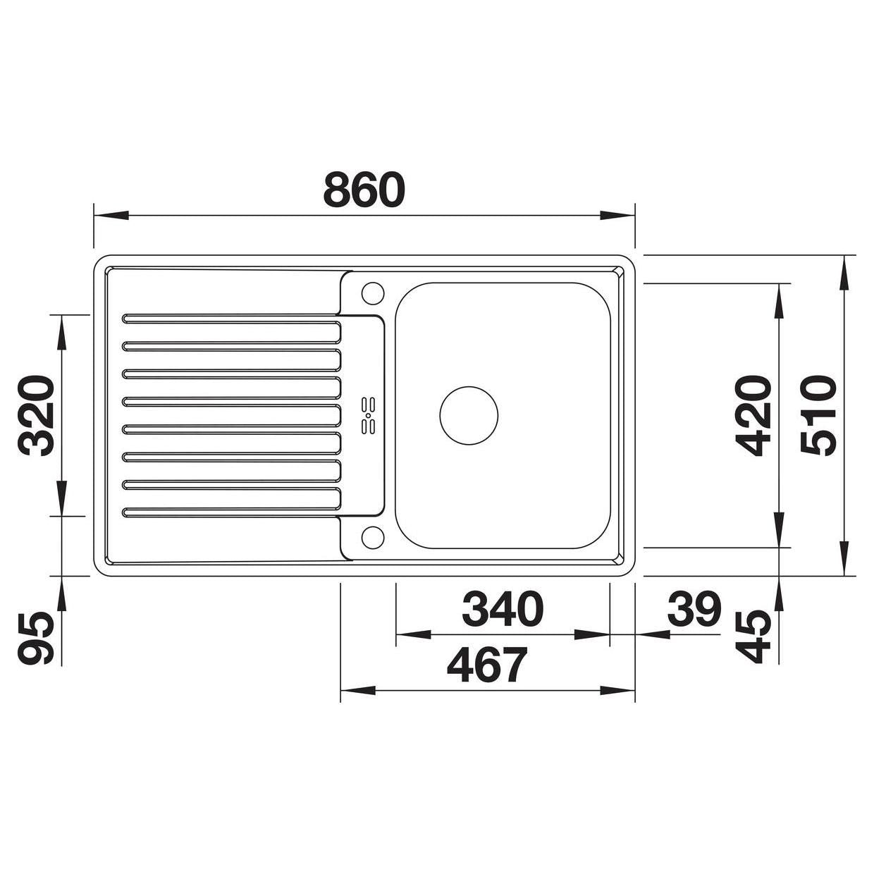 BLANCO CLASSIC Pro 45 S-IF Edelstahl Seidenglanz mit Ablauffernbedienung 523661