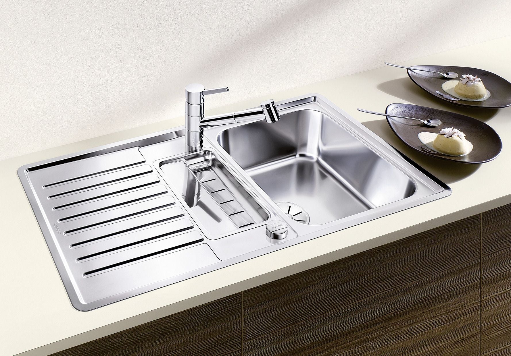 BLANCO CLASSIC Pro 5 S-IF Edelstahl Seidenglanz mit Ablauffernbedienung mit Schale 523663