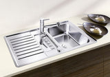 BLANCO CLASSIC Pro 5 S-IF Edelstahl Seidenglanz mit Ablauffernbedienung mit Schale 523663