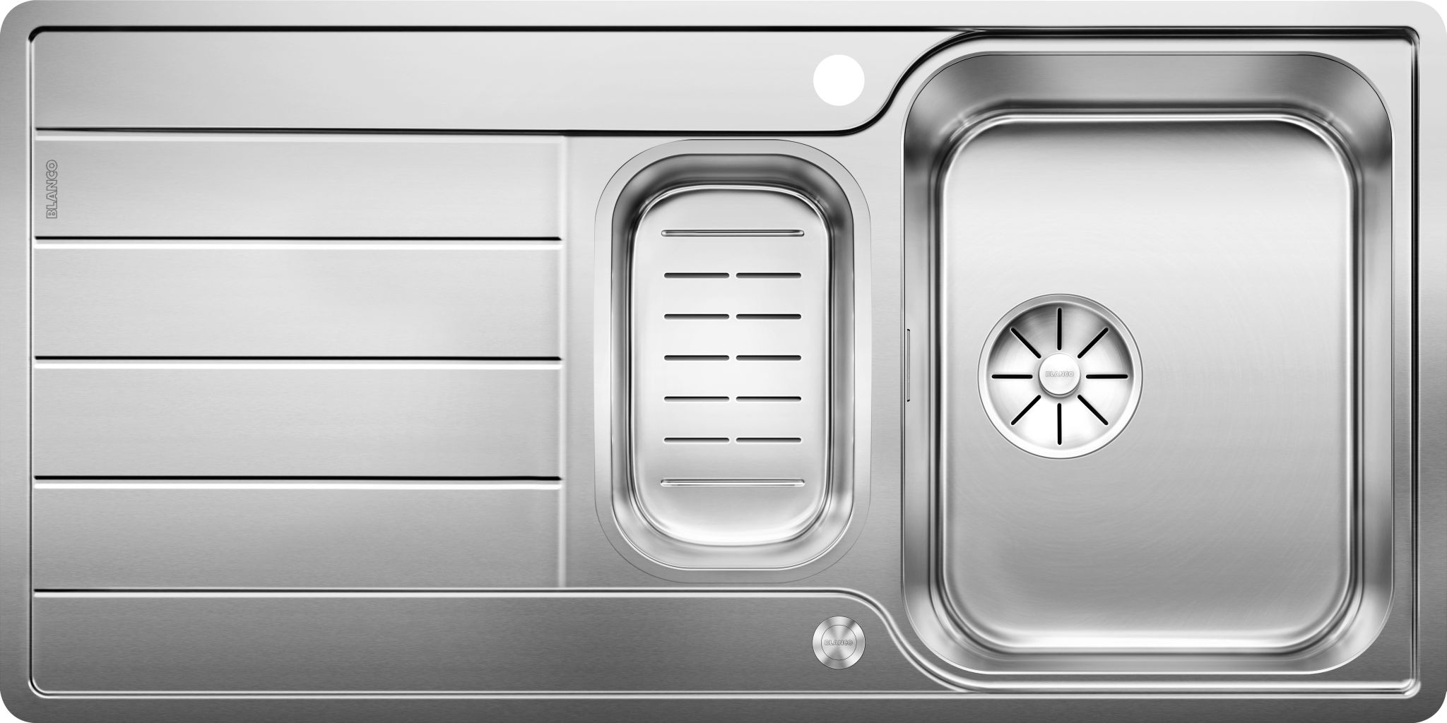 BLANCO CLASSIMO 6 S-IF Edelstahl Bürstfinish mit Ablauffernbedienung mit Schale Edelstahl reversibel 525329