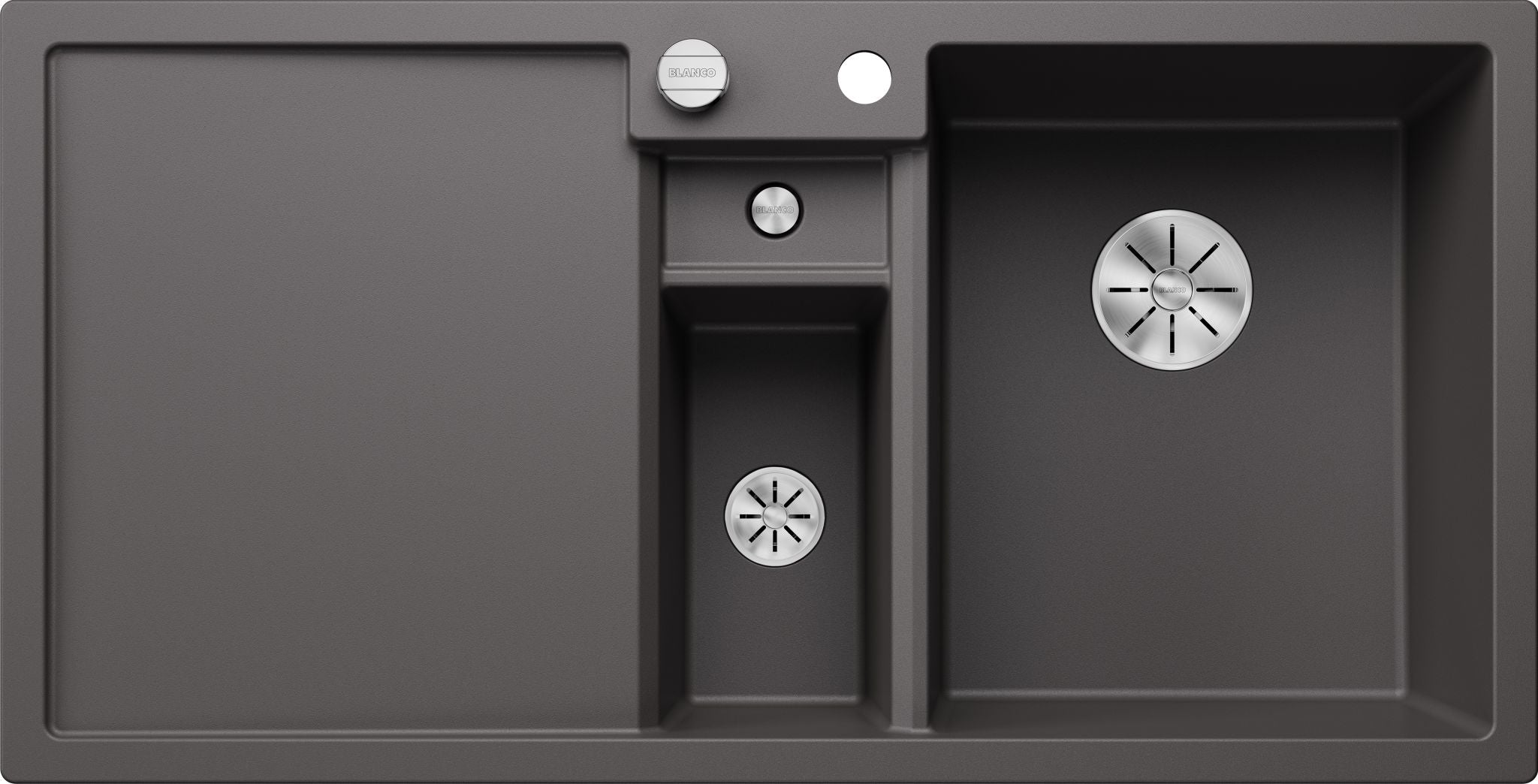 BLANCO COLLECTIS 6 S SILGRANIT mit Ablauffernbedienung Becken rechts felsgrau 523345