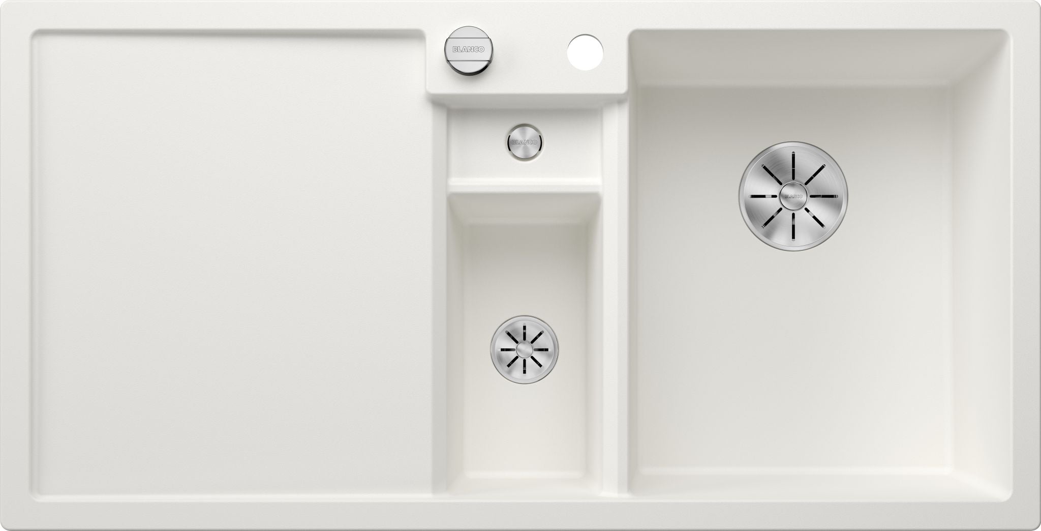 BLANCO COLLECTIS 6 S SILGRANIT mit Ablauffernbedienung Becken rechts weiß 523348