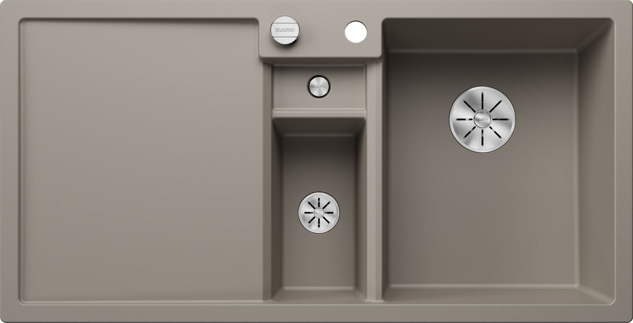 BLANCO COLLECTIS 6 S SILGRANIT mit Ablauffernbedienung Becken rechts tartufo 523351