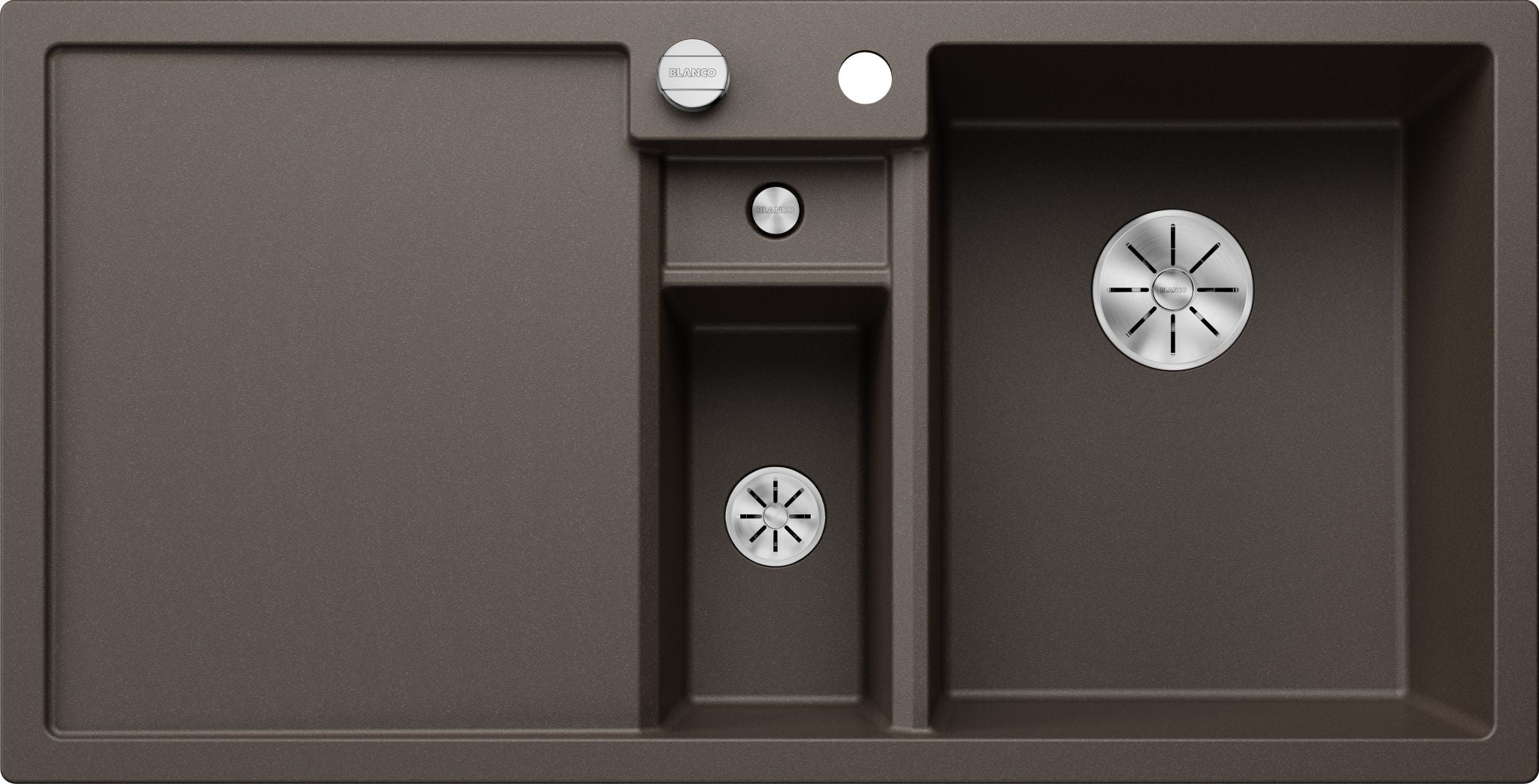 BLANCO COLLECTIS 6 S SILGRANIT mit Ablauffernbedienung Becken rechts café 523353