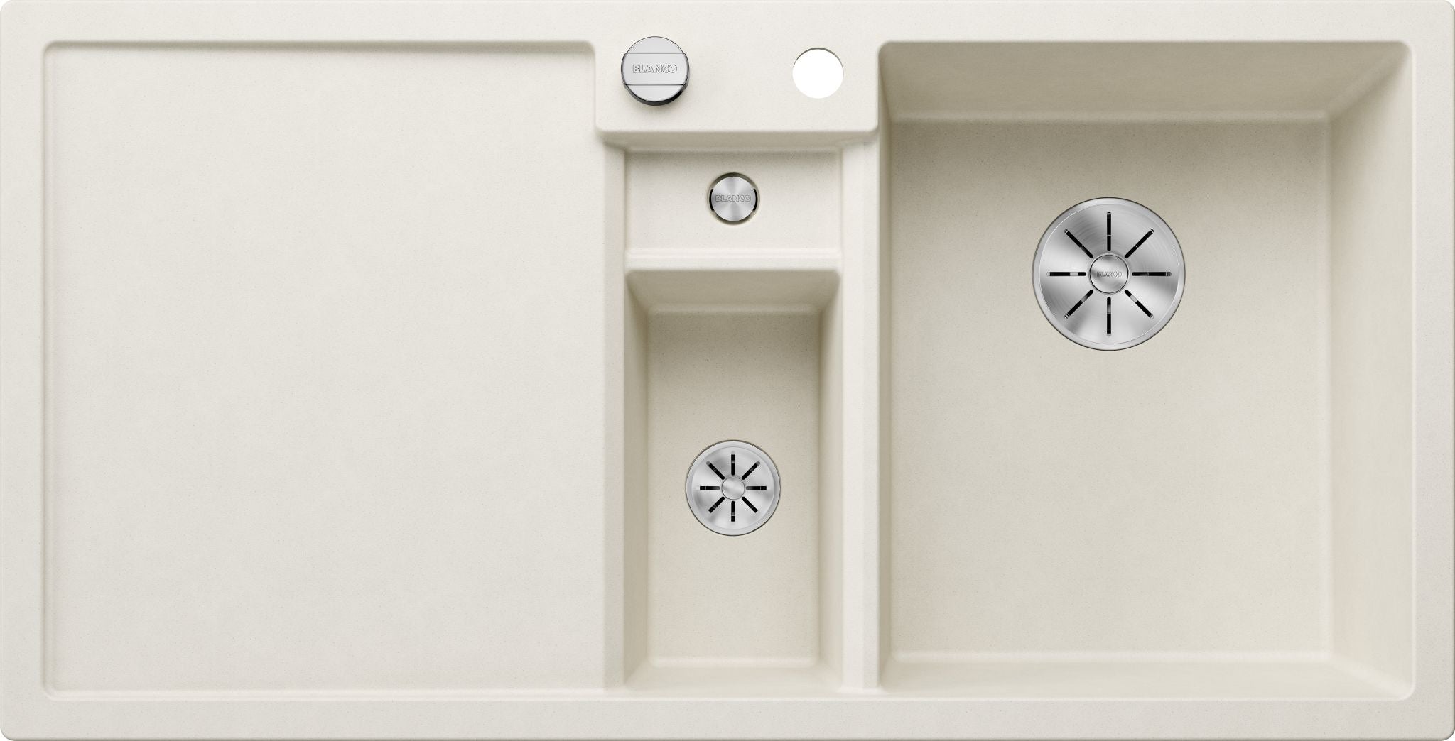 BLANCO COLLECTIS 6 S SILGRANIT mit Ablauffernbedienung Becken rechts softweiß 527058