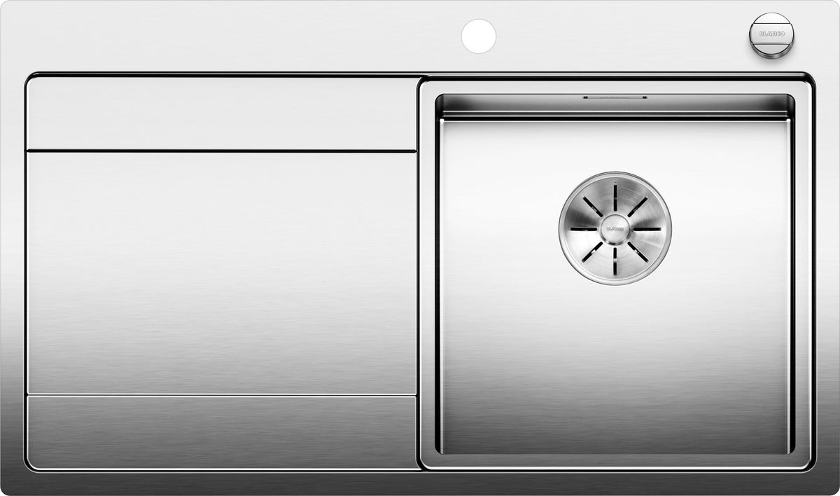 BLANCO DIVON II 45 S-IF Edelstahl Seidenglanz mit Ablauffernbedienung Becken rechts 521658