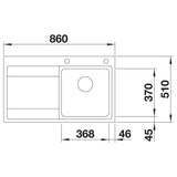 BLANCO DIVON II 45 S-IF Edelstahl Seidenglanz mit Ablauffernbedienung Becken rechts 521658