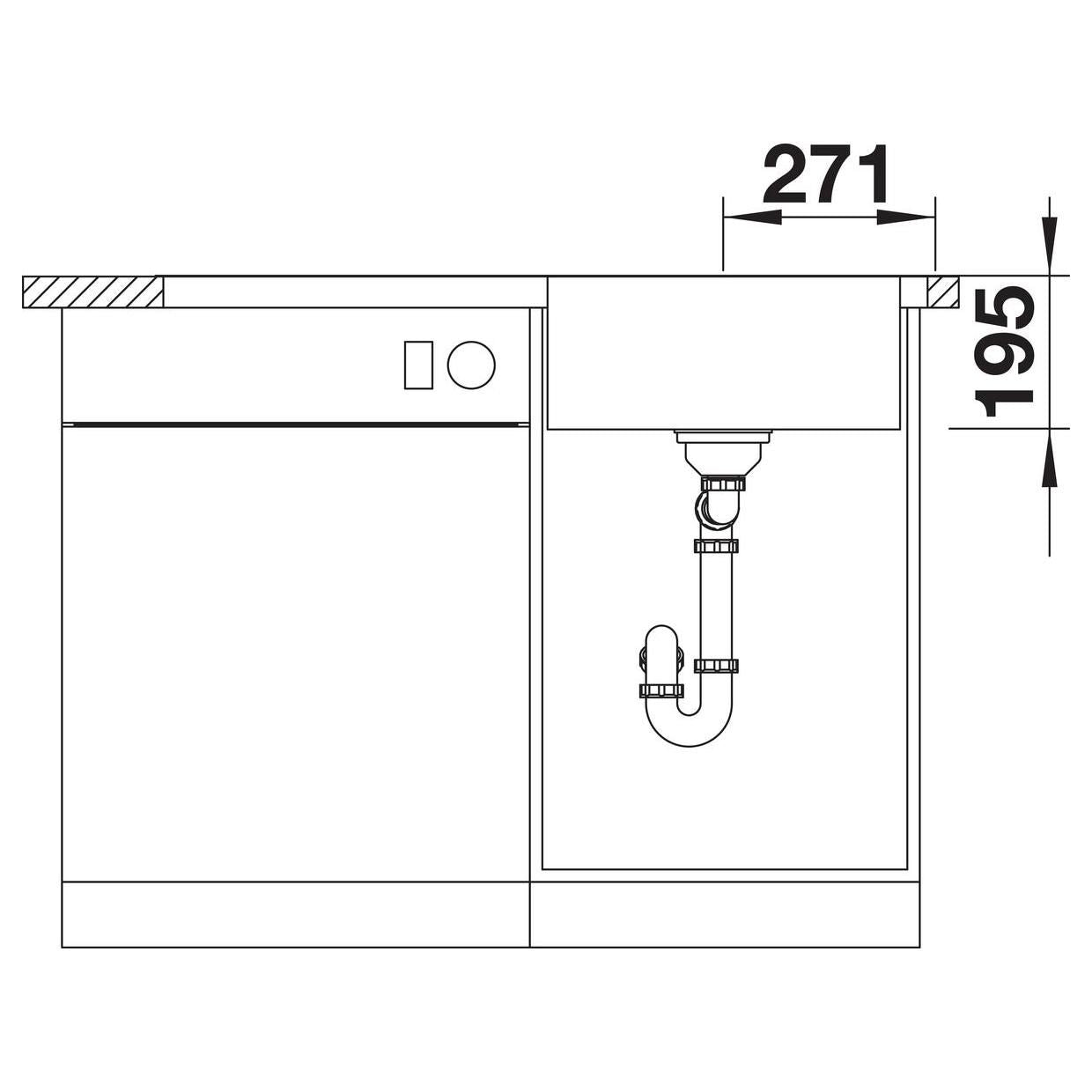 BLANCO DIVON II 5 S-IF Edelstahl Seidenglanz mit Ablauffernbedienung Becken rechts 521660