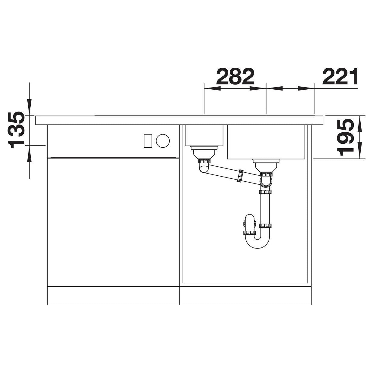 BLANCO DIVON II 6 S-IF Edelstahl Seidenglanz mit Ablauffernbedienung Becken rechts 521662