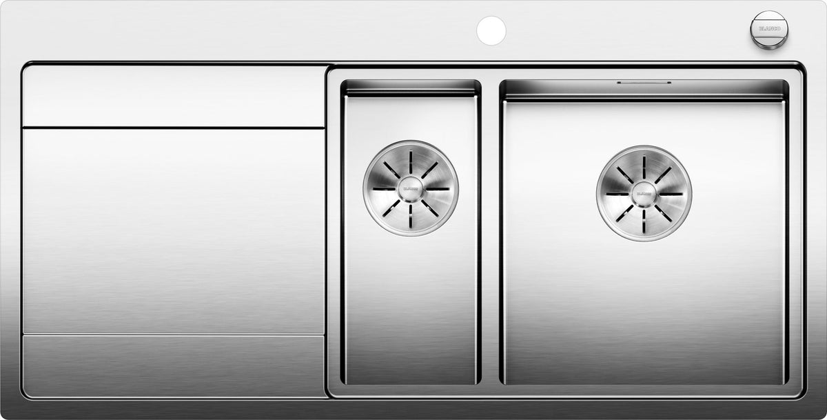 BLANCO DIVON II 6 S-IF Edelstahl Seidenglanz mit Ablauffernbedienung Becken rechts 521662