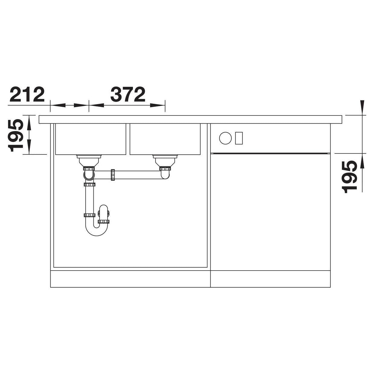 BLANCO DIVON II 8 S-IF Edelstahl Seidenglanz mit Ablauffernbedienung Becken links 521664