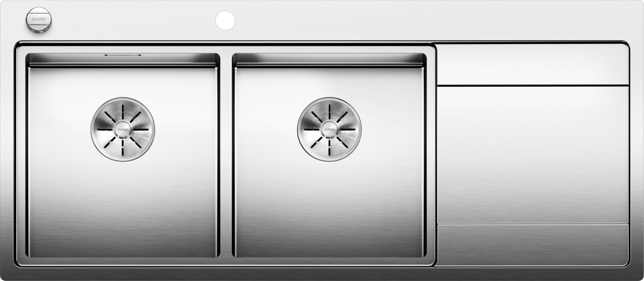 BLANCO DIVON II 8 S-IF Edelstahl Seidenglanz mit Ablauffernbedienung Becken links 521664
