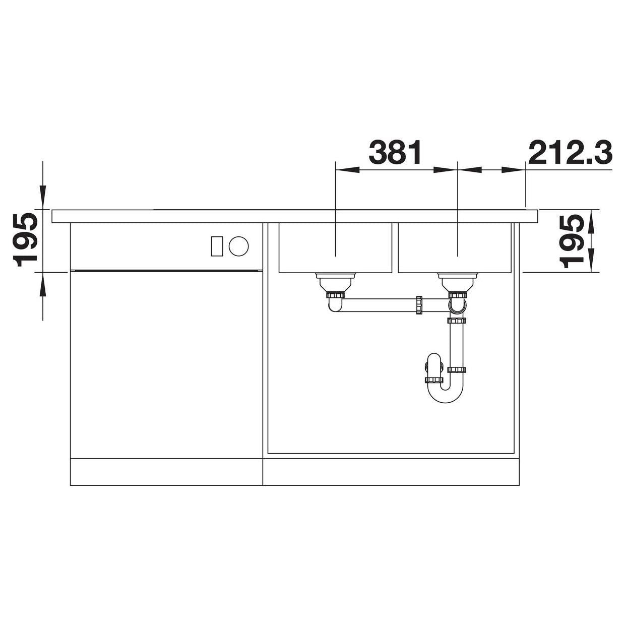 BLANCO DIVON II 8 S-IF Edelstahl Seidenglanz mit Ablauffernbedienung Becken rechts 521665