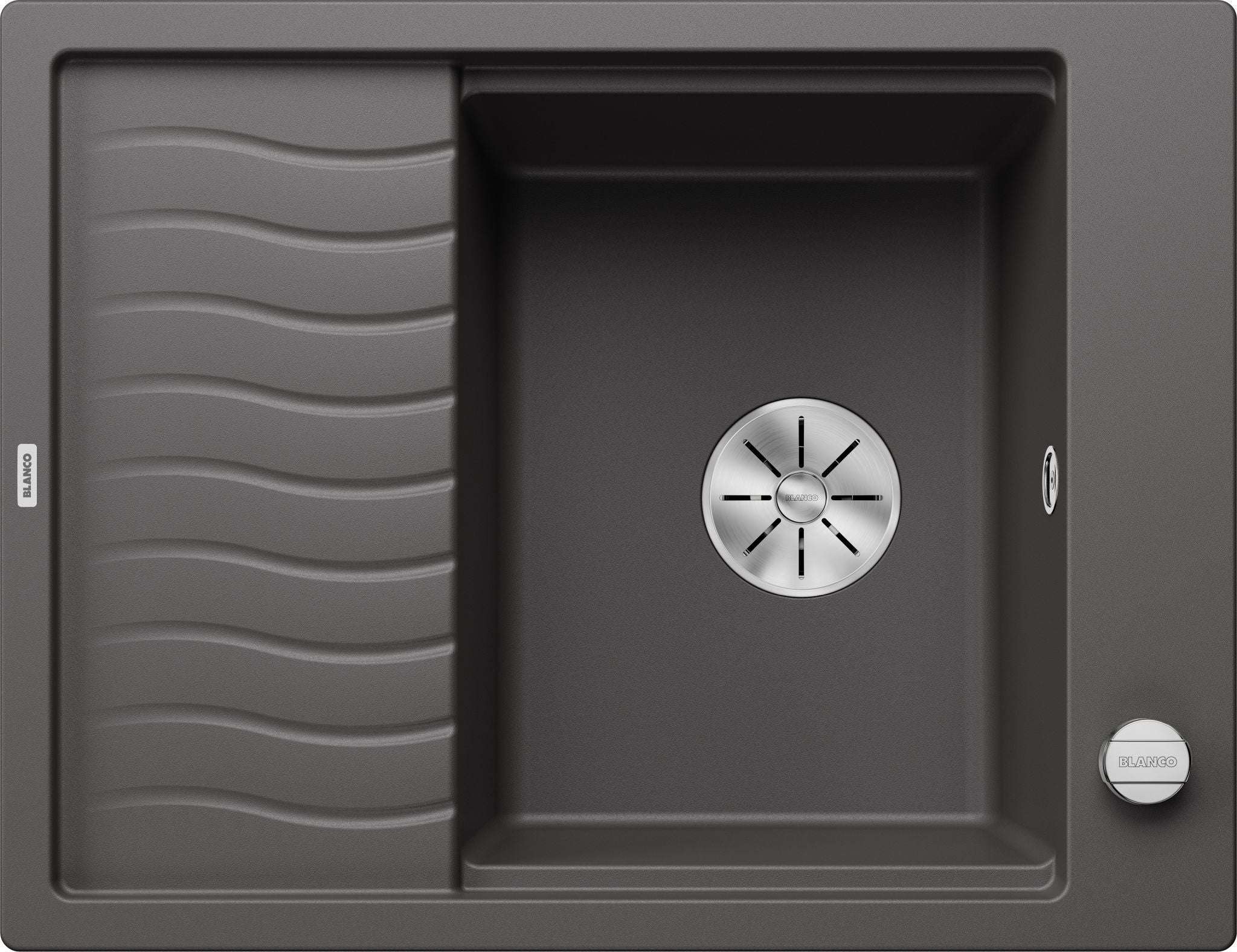 BLANCO ELON 45 S SILGRANIT mit Ablauffernbedienung mit Zubehör reversibel felsgrau 524815