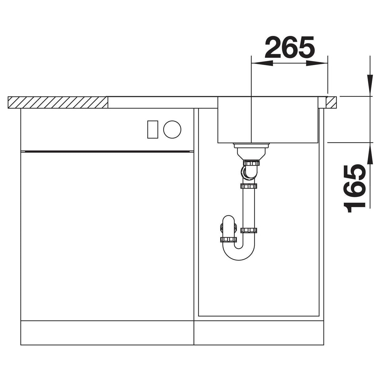 BLANCO LANTOS 45 S-IF Compact Edelstahl Bürstfinish mit Ablauffernbedienung reversibel 519059