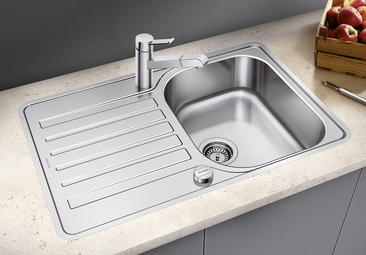 BLANCO LANTOS 45 S-IF Compact Edelstahl Bürstfinish mit Ablauffernbedienung reversibel 519059