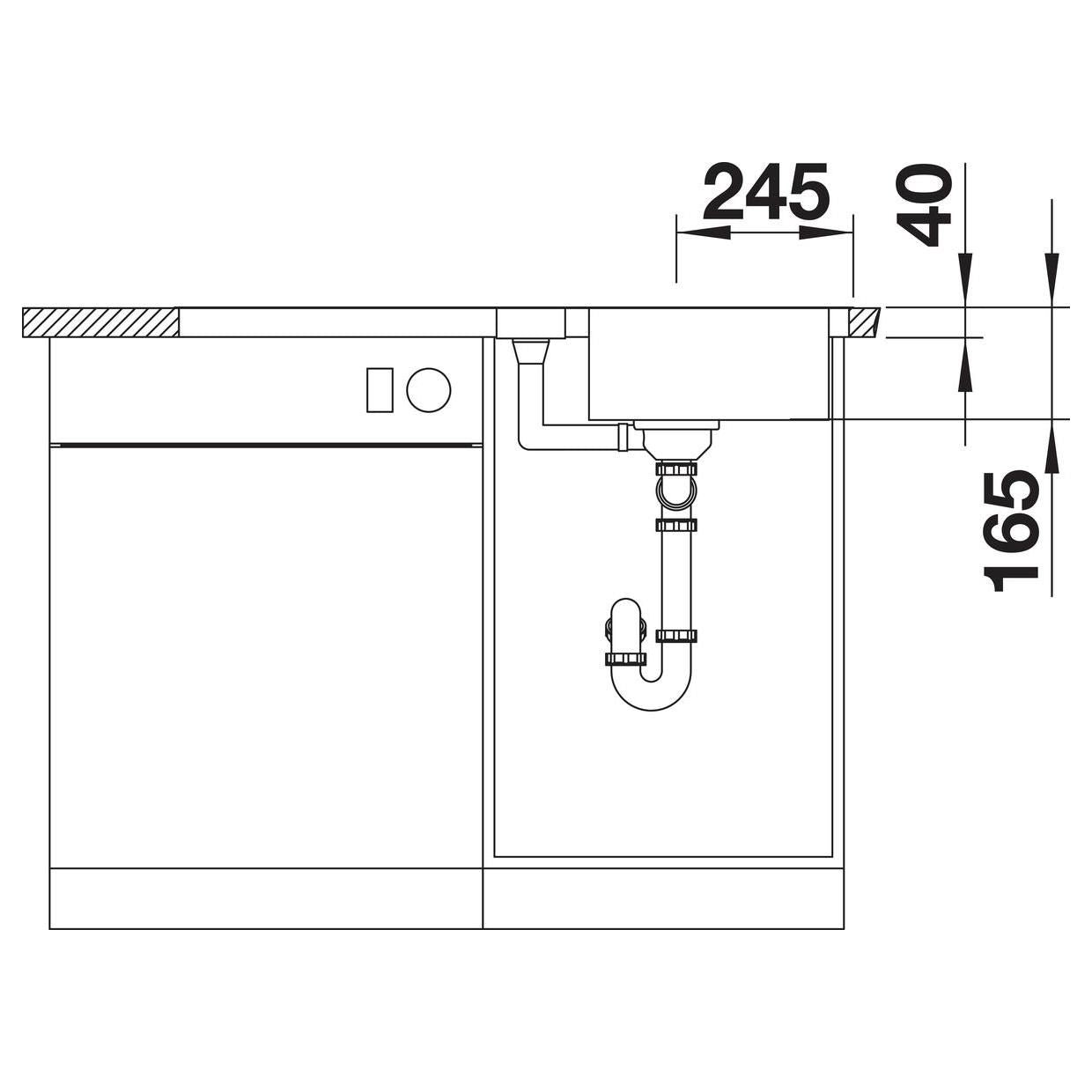 BLANCO LANTOS 5 S-IF Edelstahl Bürstfinish mit Ablauffernbedienung mit Schale reversibel 517281