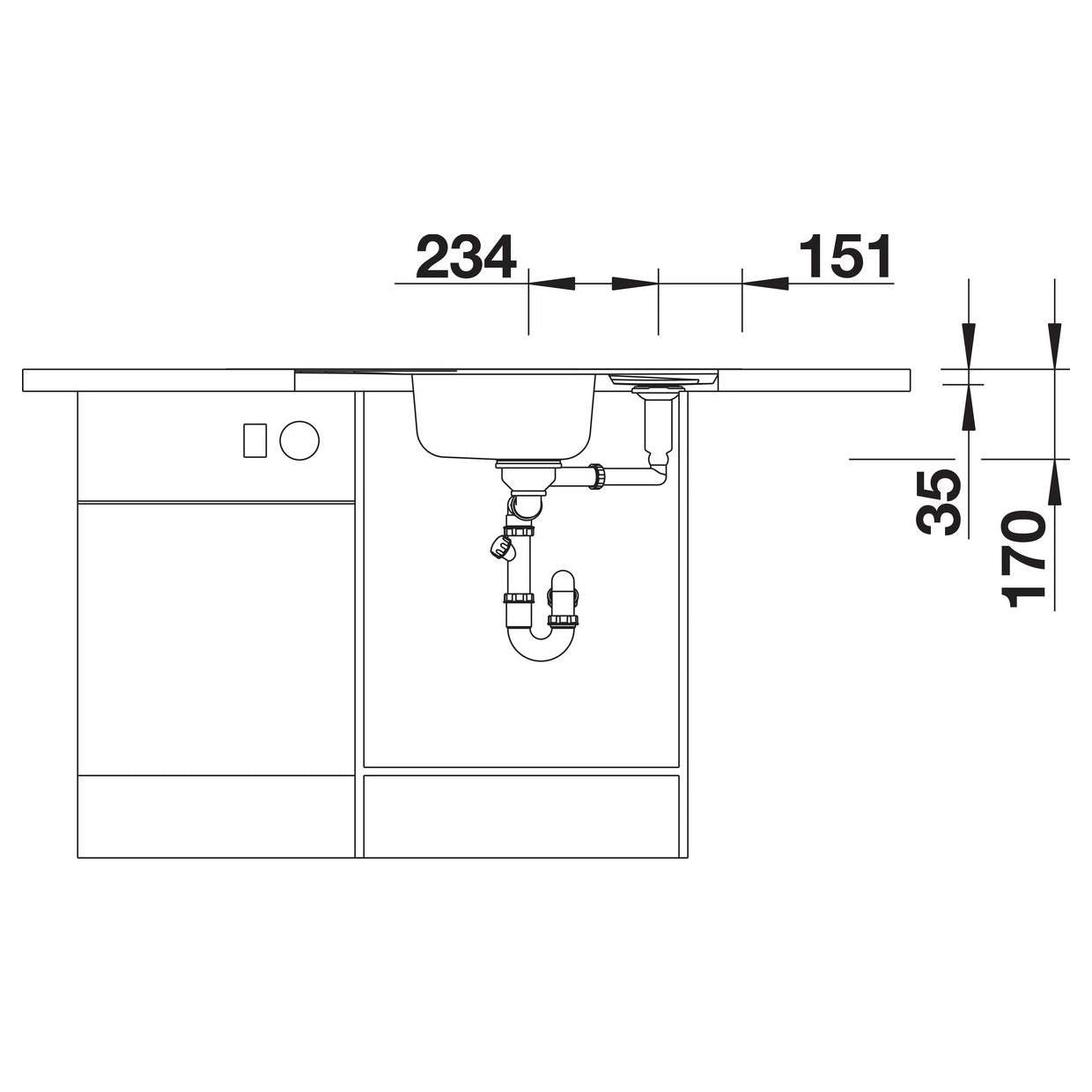 BLANCO LANTOS 9 E-IF Edelstahl Bürstfinish mit Ablauffernbedienung 516277