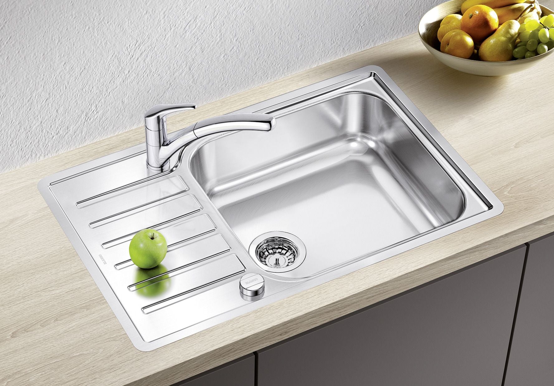 BLANCO LANTOS XL 6 S-IF Compact Edelstahl Bürstfinish mit Ablauffernbedienung 523140