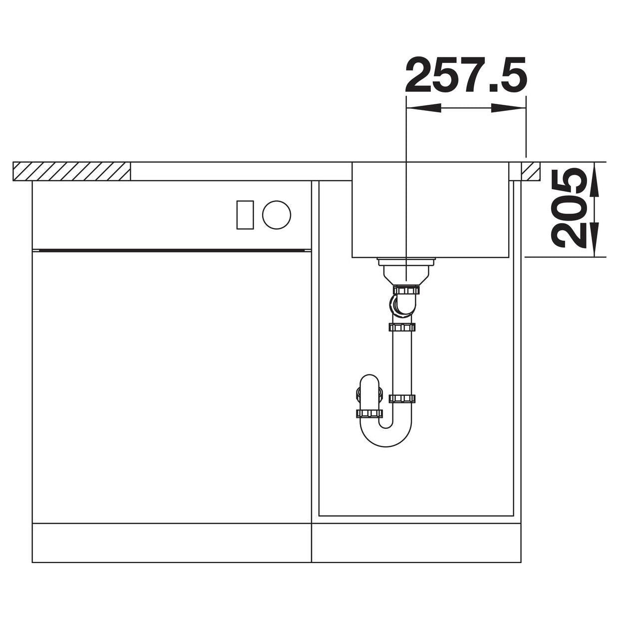 BLANCO LEMIS 45 S-IF Edelstahl Bürstfinish mit Ablauffernbedienung reversibel 523031