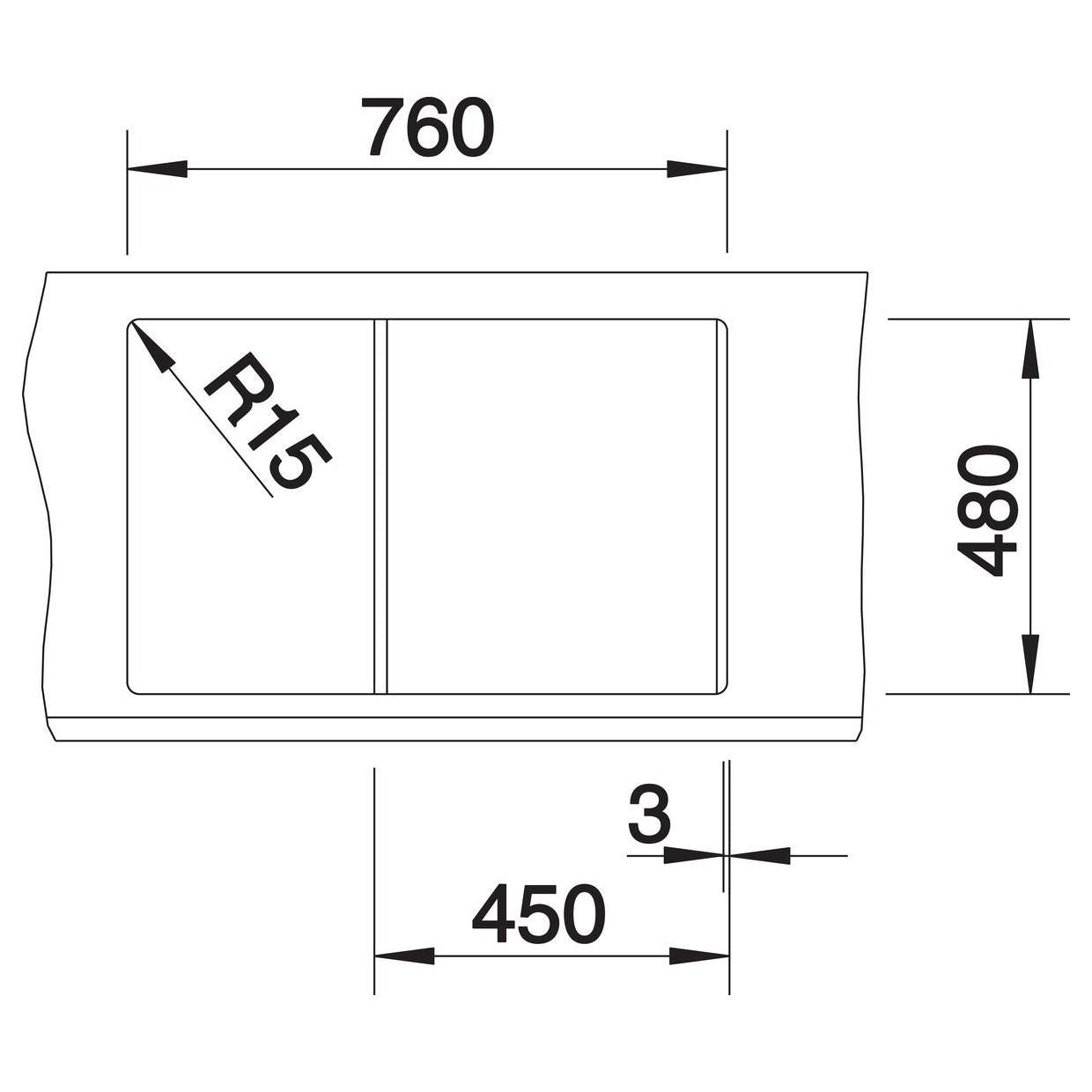 BLANCO METRA 45 S SILGRANIT mit Ablauffernbedienung reversibel anthrazit 513035