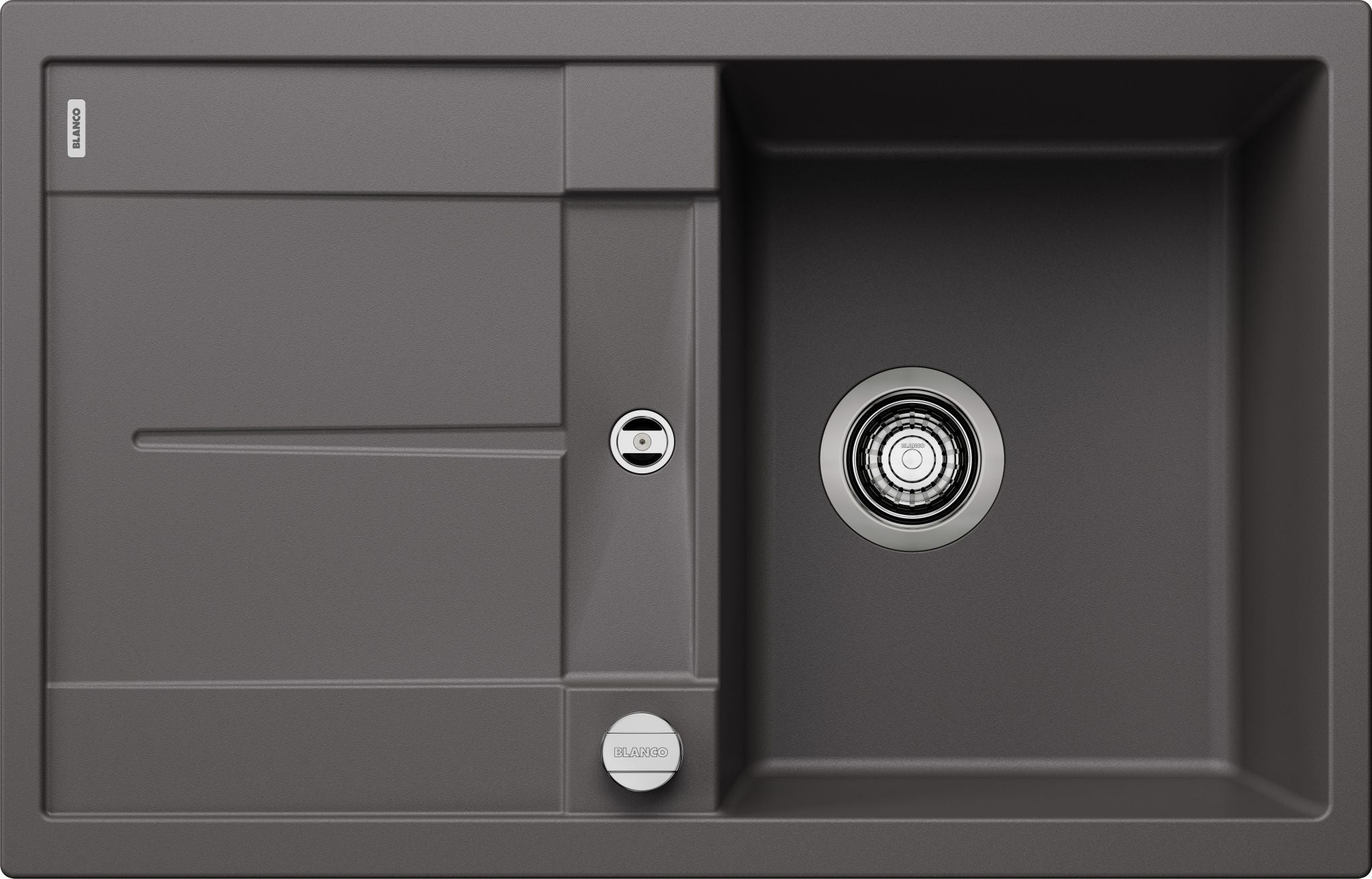 BLANCO METRA 45 S SILGRANIT mit Ablauffernbedienung reversibel felsgrau 518868