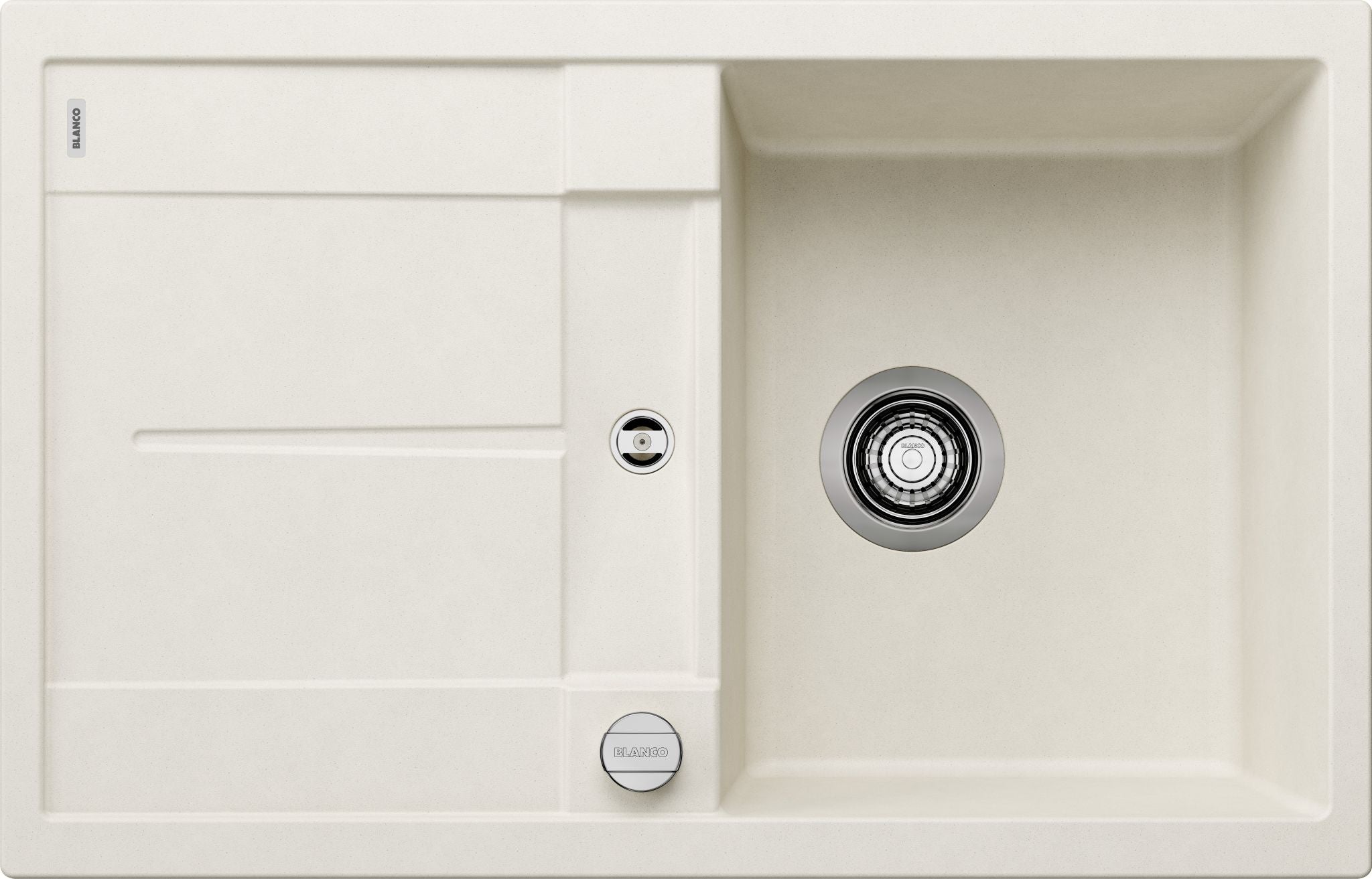 BLANCO METRA 45 S SILGRANIT mit Ablauffernbedienung reversibel softweiß 527105