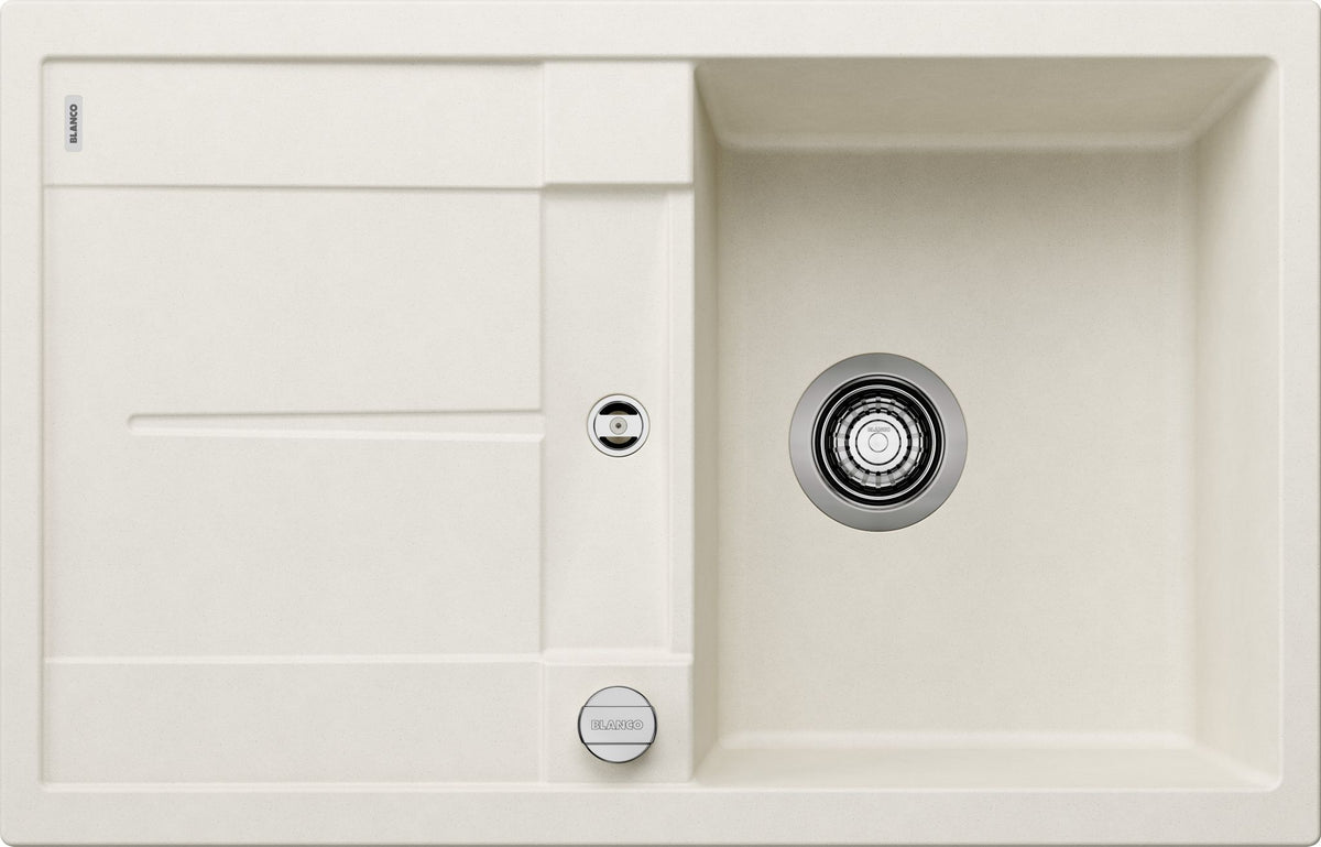 BLANCO METRA 45 S SILGRANIT mit Ablauffernbedienung reversibel softweiß 527105