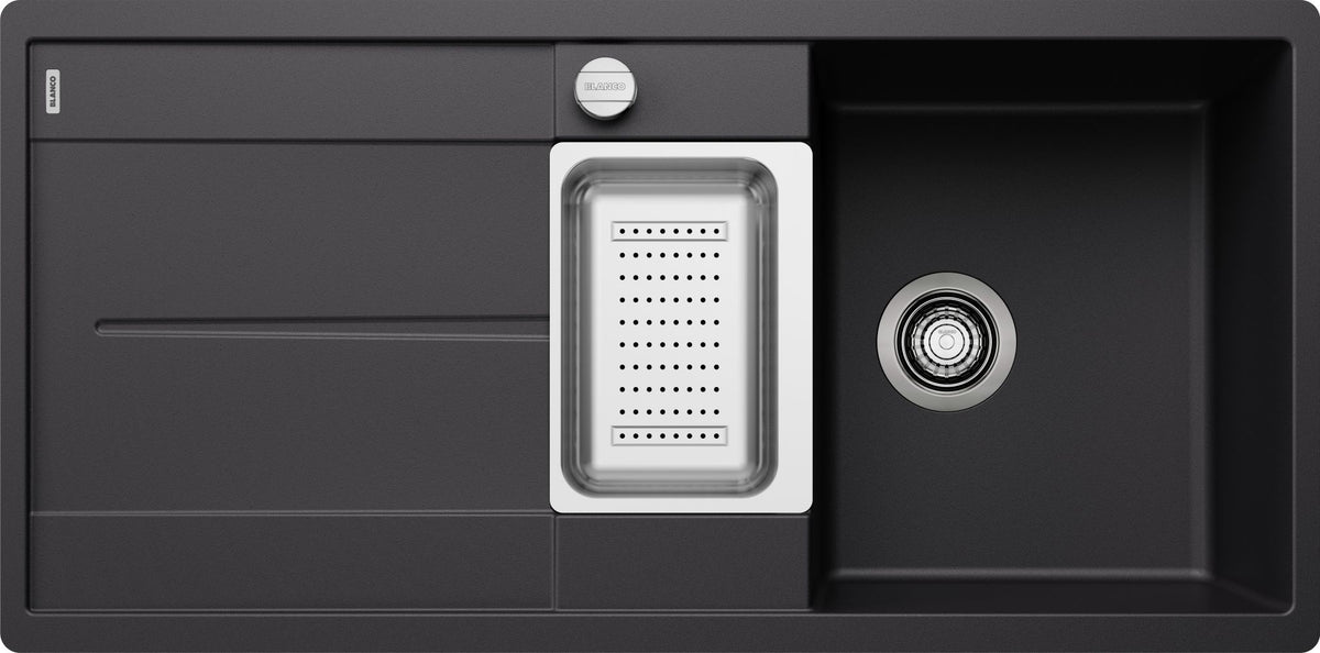 BLANCO METRA 6 S-F SILGRANIT mit Ablauffernbedienung mit Zubehör reversibel schwarz 525929