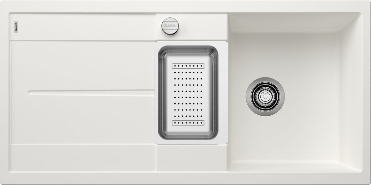 BLANCO METRA 6 S SILGRANIT mit Ablauffernbedienung mit Zubehör reversibel weiß 513046